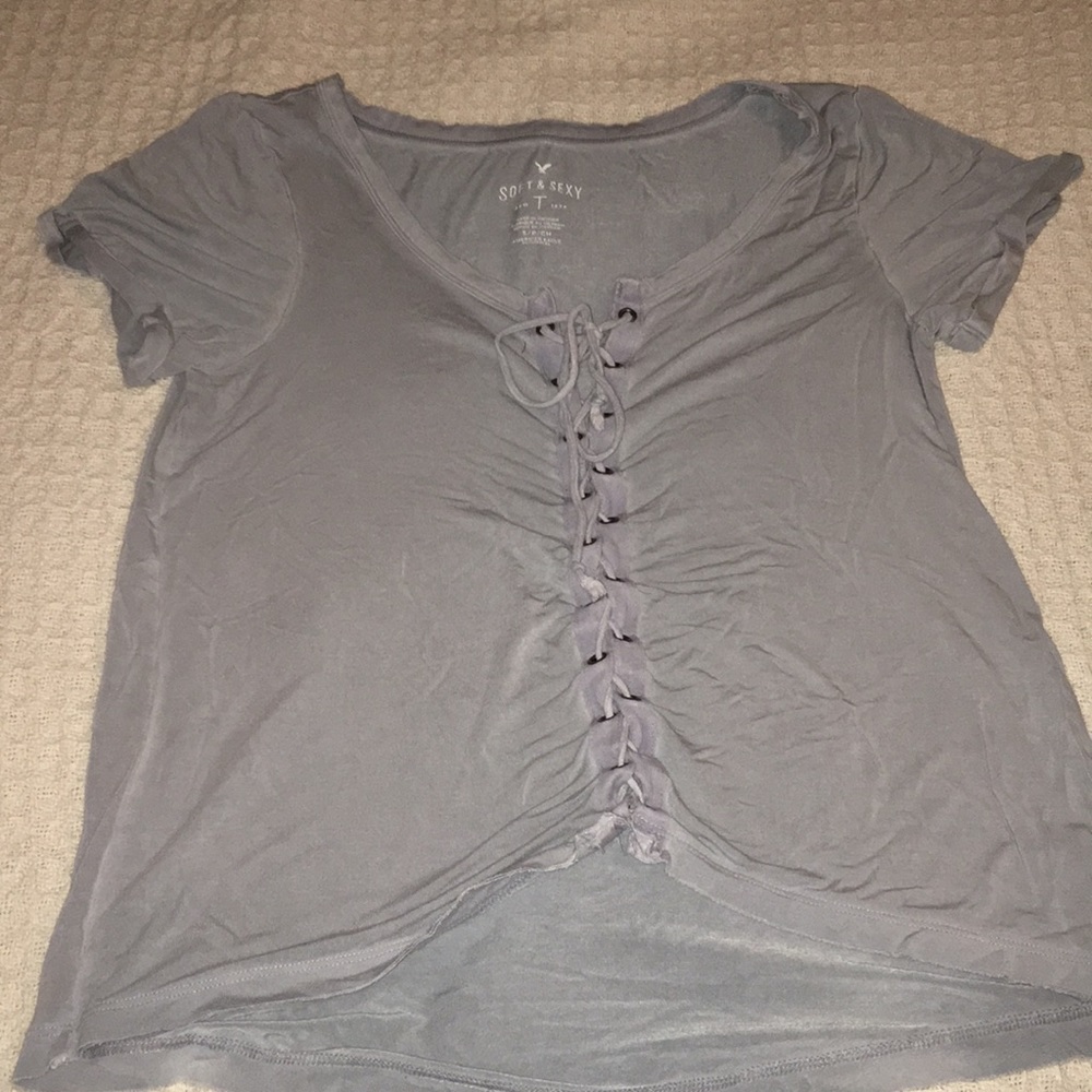 Tie up American eagle shirt. Size small